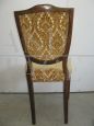 Set of 7 1960s Empire style chairs upholstered in ocher yellow brocade