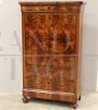 Antique Louis Philippe capuchin secretaire in walnut and mahogany, 19th century