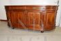 Antique four-door sideboard in walnut with a rounded shape, 19th century