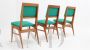 Set of 4 mid-century French dining chairs in green skai, 1950s