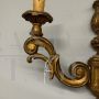 Pair of antique wall lights from the mid-19th century in carved and gilded wood