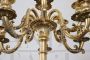 Pair of antique gilded bronze candelabra from the 19th century