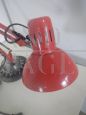 Perenz industrial design desk lamp in red metal, Italy 1960s