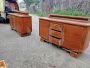 Pair of Art Deco sideboards in solid walnut and briar