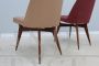 Set of 4 design chairs by Melchiorre Bega in wood and eco-leather, 1950s