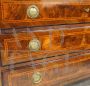 Antique Empire dresser in threaded walnut, 19th century Italy