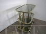 Vintage brass metal trolley with smoked glass tops, 1970s