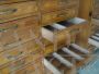 Pair of vintage wooden office drawer units