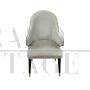 Design end chair in pink and white velvet