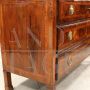 Antique Empire dresser in threaded walnut, 19th century Italy