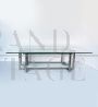 Geometric coffee table by Romeo Rega in steel and glass   