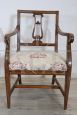 Antique Louis XVI era armchair in walnut, 18th century