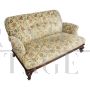 Antique living room set with sofa and armchairs in damask fabric