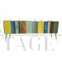 4-door design sideboard with multicolored glass stripes