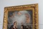 Antique oil painting on canvas from the early 19th century depicting the Annunciation