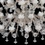 Rezzonico chandelier in crystal, white and bronze Murano glass