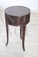 Antique walnut side table with grooves, late 19th century