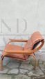 Woodline armchair in walnut and leather. 1970s, Marco Zanuso design for Arflex Italia