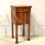 Antique Empire era bedside table in walnut, 19th century Italy                            