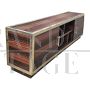 TV stand sideboard in briar wood and brass