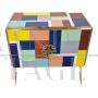 Design small sideboard with two colored glass doors