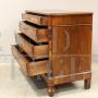 Antique Louis Philippe chest of drawers in walnut briar, 19th century Italy