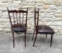 Pair of Chiavarine chairs from the 1960s with gray skai seat