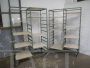 Pair of industrial ceramist trolleys with shelves, 1960s                            