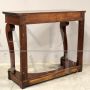 Antique console from the Charles X era in walnut, 19th century Italy