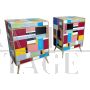 Pair of multicolored Murano glass bedside tables