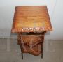 Vintage eclectic style carved wooden plant stand