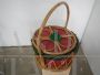 Vintage 70s wicker basket with lid