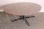 1950s modern living room table in brass and pink granite