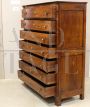 Antique walnut tallboy dresser from the Empire period - 1800s