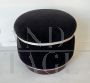 1940s Art Deco pouf ottoman in black velvet