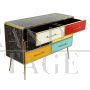 Vintage style 6 drawer dresser in multicolor glass