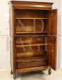 Antique Louis Philippe Capuchin wardrobe or cupboard in walnut, 19th century Italy