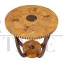 Round Art Deco style coffee table in birch briar