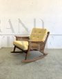 Vintage rocking armchair with Vienna straw, 1960s