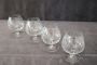 Set of 4 refined cognac glasses in engraved glass