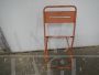 Set of 4 orange iron garden chairs, 1970s