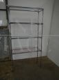 70s industrial style bookcase in chromed iron and glass