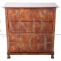 Antique 19th century chest of drawers in walnut feather with small inlays