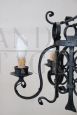 Antique style wrought iron chandelier with 5 lights