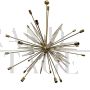 Modern Sputnik chandelier in brass and glass