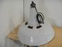 Industrial lamp in white lacquered metal, D45 - 1950s                  
                            