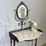 Antique 19th century Tuscan dressing table in iron and Carrara marble