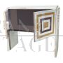 Design sideboard bar cabinet in colored glass and mirror