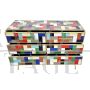 Chest of drawers with multicolored Murano glass tiles