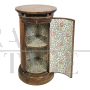 Antique wooden cylinder bedside table